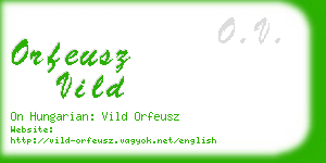 orfeusz vild business card